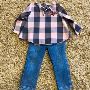 Harley-Davidson girls pink and gray 18 months outfit